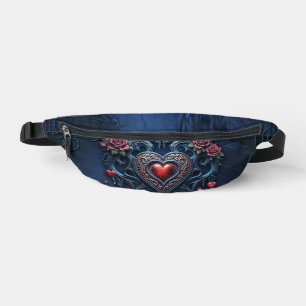 Artfully designed gothic heart  bum bags