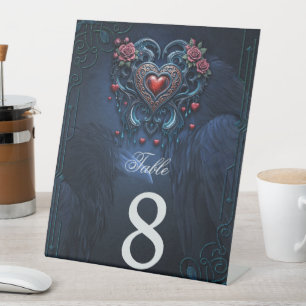Artfully designed gothic heart  pedestal sign