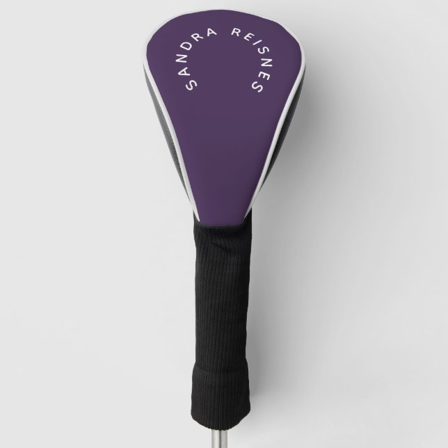 Artfully Personalised Purple Golf Head Cover (Front)