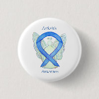 Arthritis Awareness Blue Ribbon Angel Custom Pin