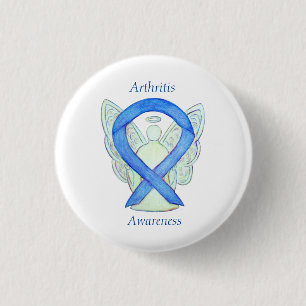 Arthritis Awareness Blue Ribbon Angel Custom Pin