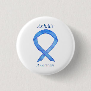 Arthritis Awareness Blue Ribbon Custom Pin