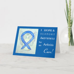 Arthritis Awareness Blue Ribbon Greeting Card