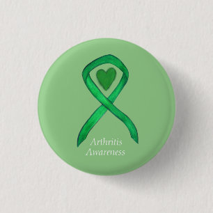 Arthritis Awareness Green Ribbon Custom Pin