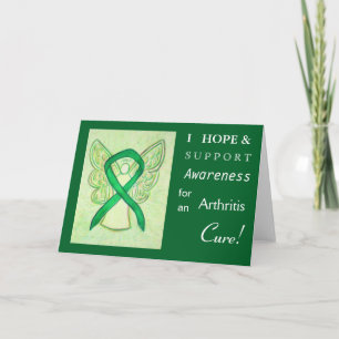Arthritis Awareness Green Ribbon Greeting Card