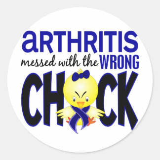 Arthritis Messed With The Wrong Chick Classic Round Sticker