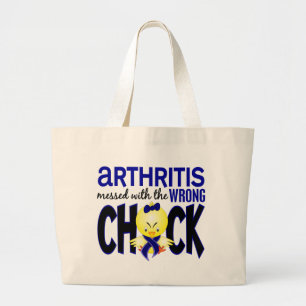 Arthritis Messed With The Wrong Chick Large Tote Bag
