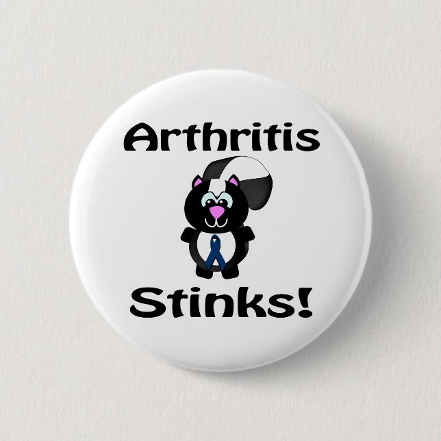 Arthritis Stinks Skunk Awareness Design 6 Cm Round Badge (Front)