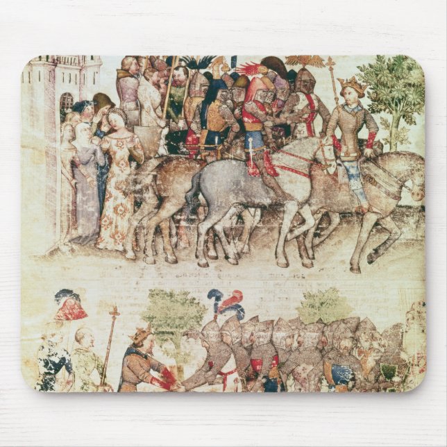 Arthur and his knights setting out on the mouse mat (Front)