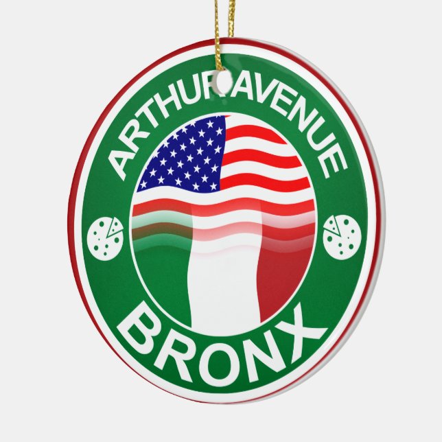 Arthur Ave Bronx Italian American Ceramic Tree Decoration (Left)
