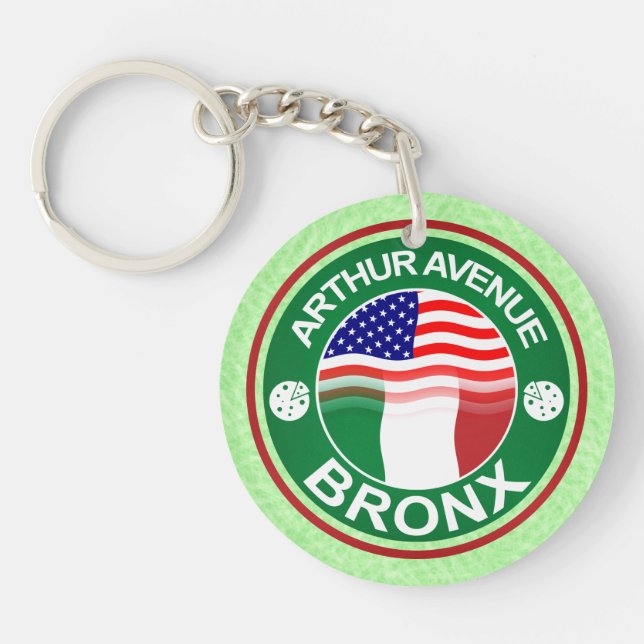 Arthur Ave Bronx Italian American Keyrings (Front)