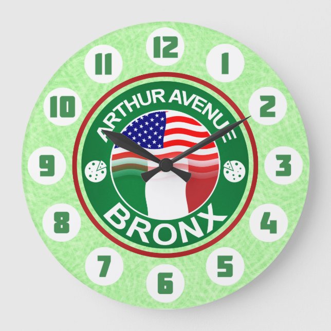 Arthur Ave Bronx Italian American Large Clock (Front)