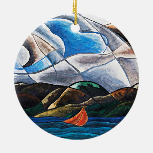 Arthur Dove, Clouds and Water Ceramic Tree Decoration (Back)