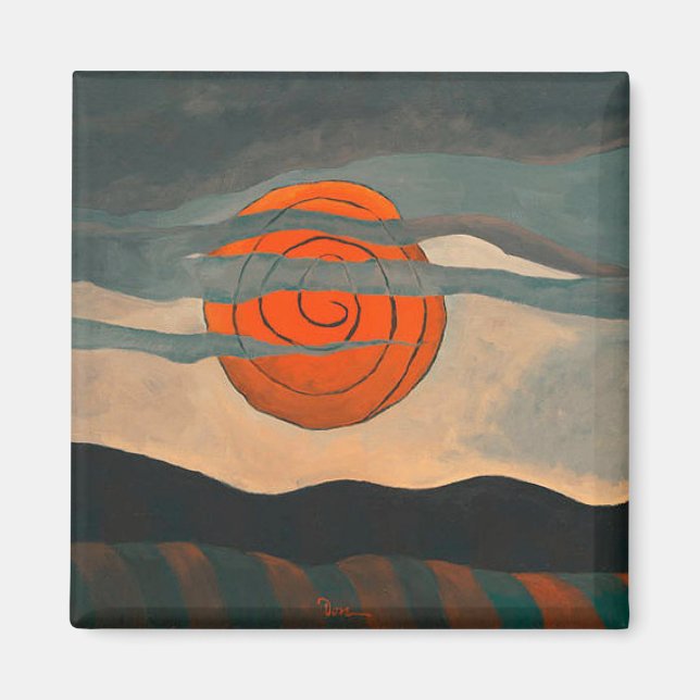 Arthur Dove painting, Red Sun, Magnet (Front)