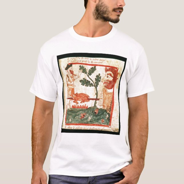 Arthur meets the giant roasting a pig on a T-Shirt (Front)