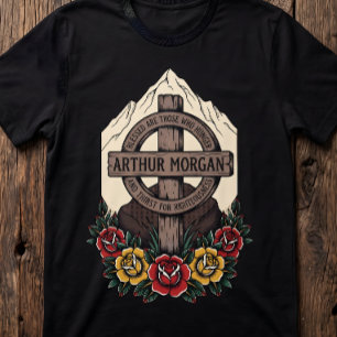 Arthur Morgan Outlaw Cross Traditional Tattoo T-Shirt