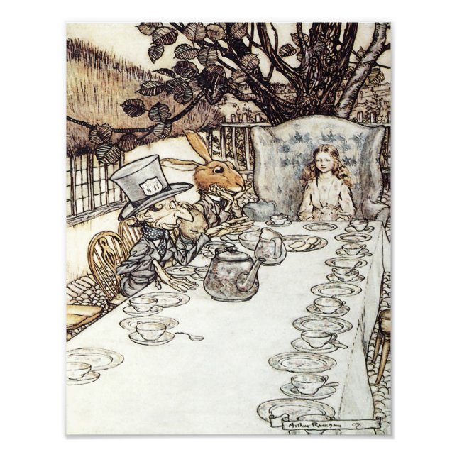 Arthur Rackham 1907 "The Mad Tea Party" Print (Front)