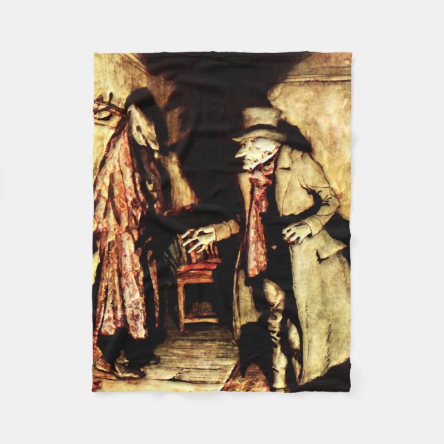 Arthur Rackham - A Christmas Carol - Grumpy Fleece Blanket (Front)