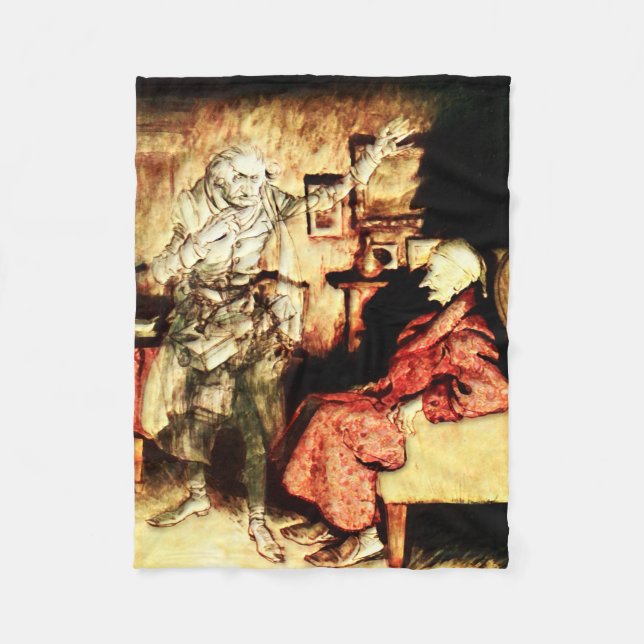 Arthur Rackham - A Christmas Carol - Scrooge Fleece Blanket (Front)