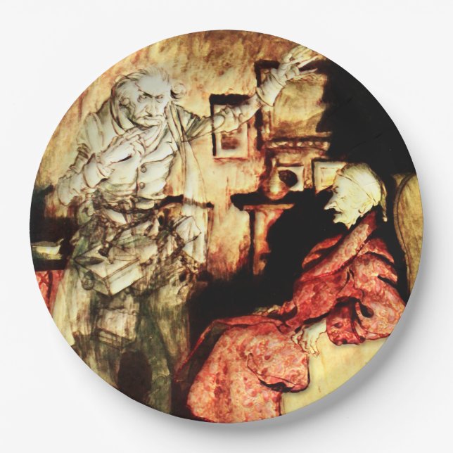 Arthur Rackham - A Christmas Carol - Scrooge Paper Plate (Front)