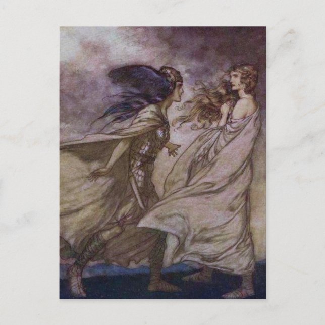 Arthur Rackham - Brünnhilde and Waltraute Postcard (Front)