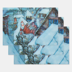 Arthur Rackham Christmas Eve Art Wrapping Paper Sheet