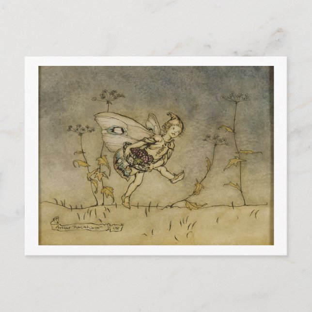 Arthur Rackham | Fairy, illustration from 'A Midsu Postcard (Front)