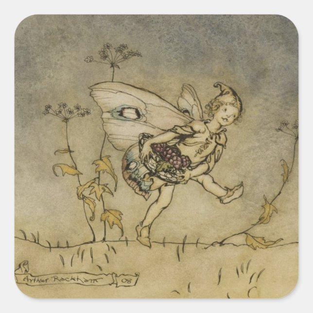 Arthur Rackham | Fairy, illustration from 'A Midsu Square Sticker (Front)