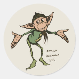 Arthur Rackham Gnome (colour) Brothers Grimm CC099 Classic Round Sticker