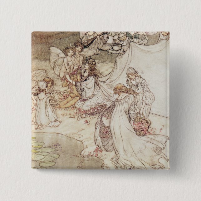 Arthur Rackham | Illustration for a Fairy Tale, Fa 15 Cm Square Badge (Front)