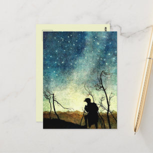 Arthur Rackham Illustration NIght Silhouette Postcard