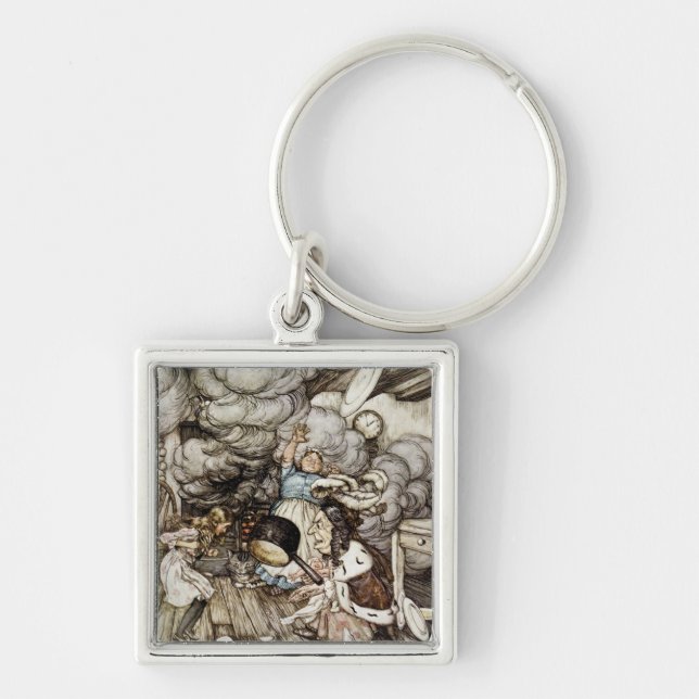 Arthur Rackham | In the Duchess's Kitchen, illustr Key Ring (Front)