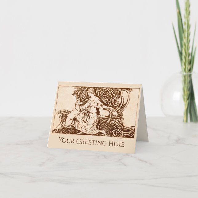 Arthur Rackham, Lady and Dogs Thank You Card (Front)