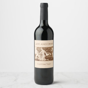 Arthur Rackham, Lady and Dogs Wine Label