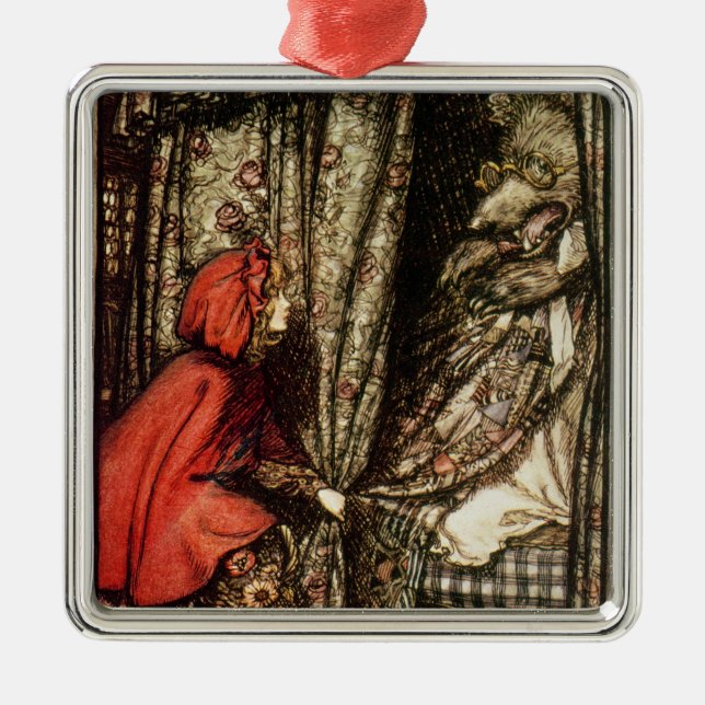 Arthur Rackham | Little Red Riding Hood Metal Tree Decoration (Front)