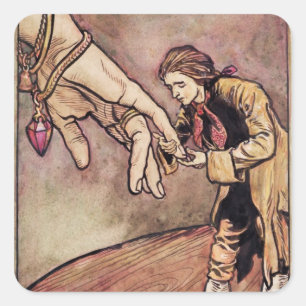 Arthur Rackham Original watercolour illustration Square Sticker