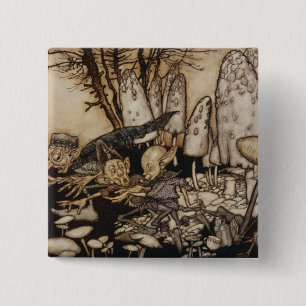 Arthur Rackham   Peter Pan in Kensington Gardens 15 Cm Square Badge