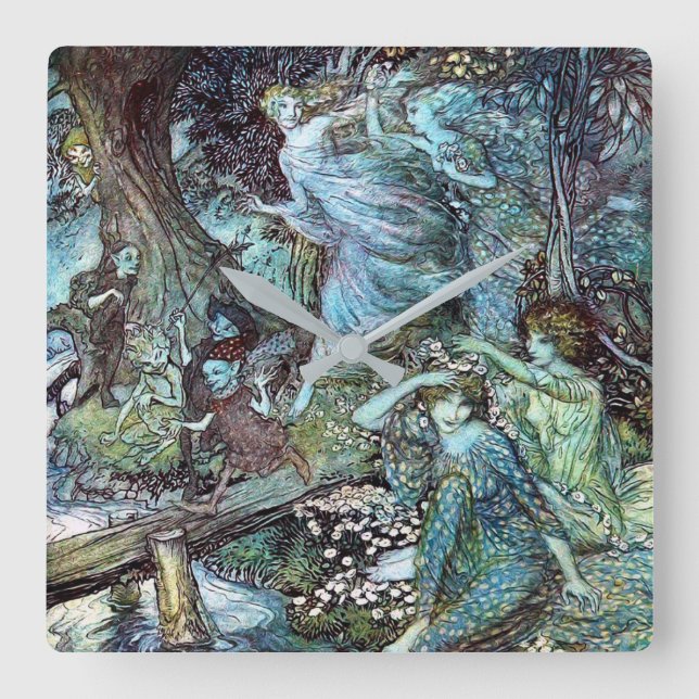 Arthur rackham square wall clock (Front)