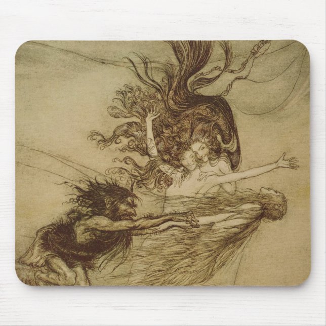 Arthur Rackham | The Rhinemaidens teasing Alberich Mouse Mat (Front)