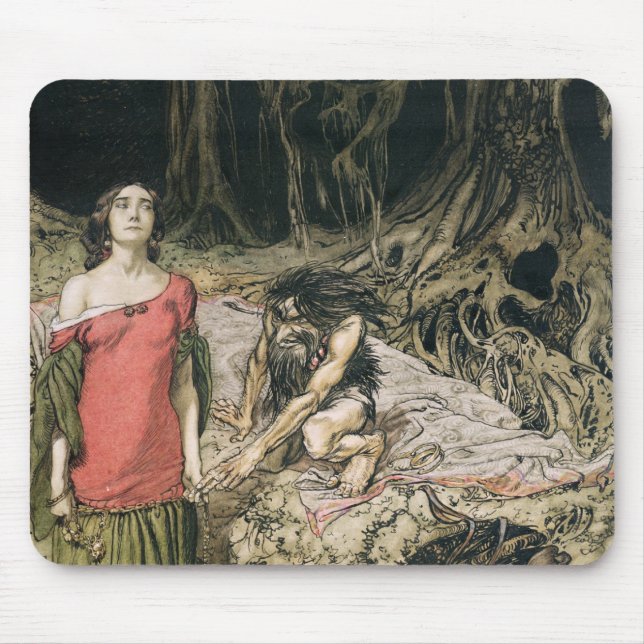 Arthur Rackham | The Wooing of Grimhilde, the moth Mouse Mat (Front)