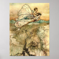 Arthur Rackham's Faeries in flight