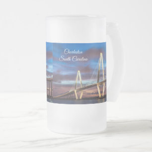Arthur Ravenel Bridge At Night Frosted Mug