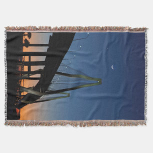 Arthur Ravenel Jr. Bridge at Dusk Throw Blanket