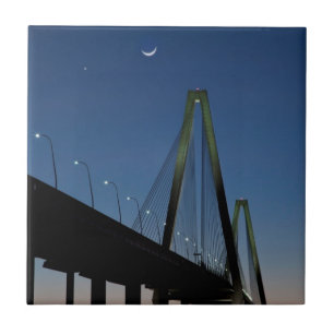 Arthur Ravenel Jr. Bridge at Dusk Tile