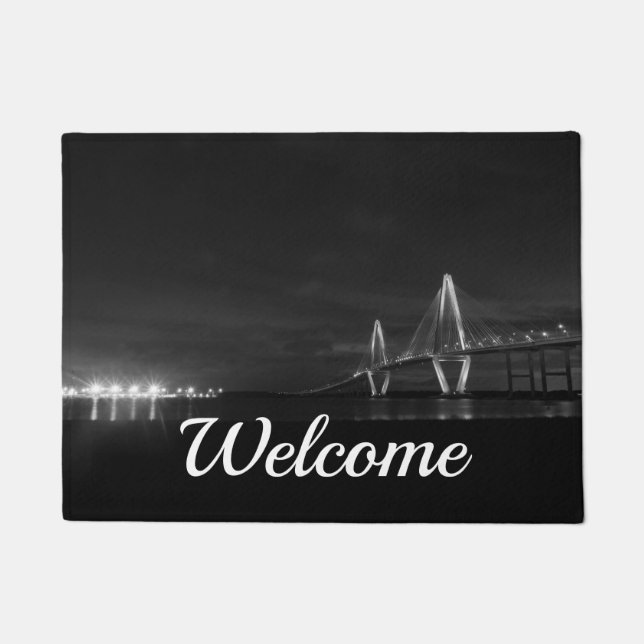 Arthur Ravenel Night Grayscale Welcome Doormat (Front)