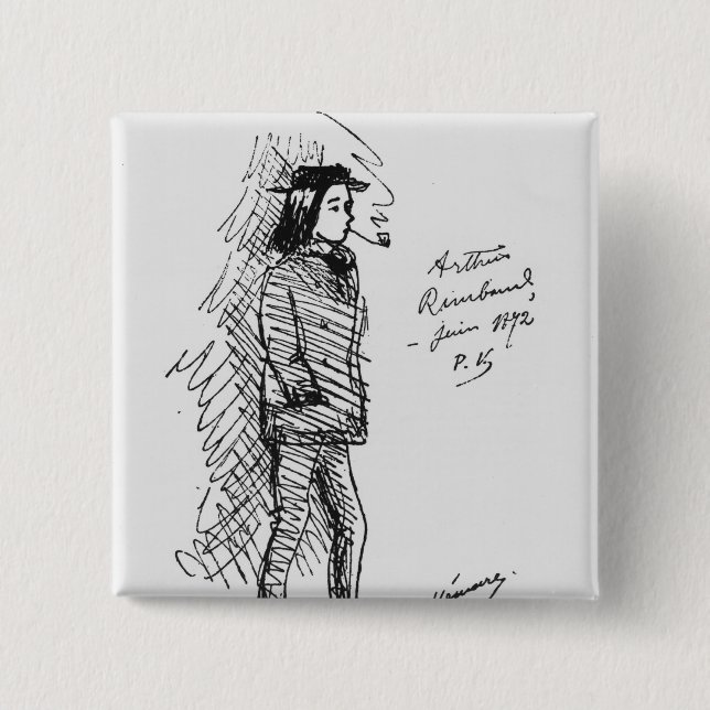 Arthur Rimbaud  June 1872 15 Cm Square Badge (Front)