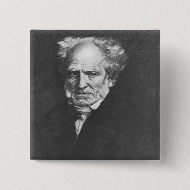 Arthur Schopenhauer 15 Cm Square Badge (Front)