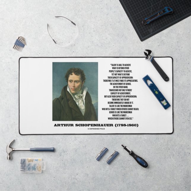Arthur Schopenhauer Talent Versus Genius Quote Desk Mat (Workstation)
