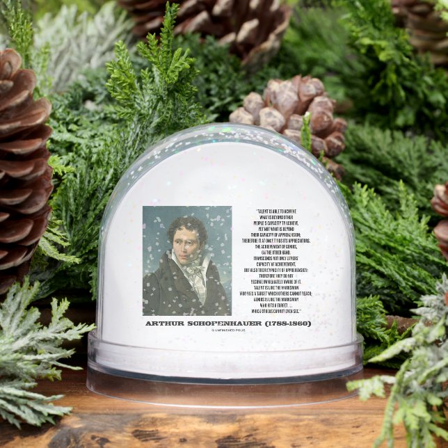 Arthur Schopenhauer Talent Versus Genius Quote Snowglobe (Winter)