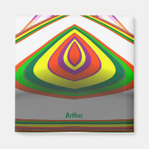 ARTHUR ~ SQUARE EYE 3D Fractal Green Yellow ~